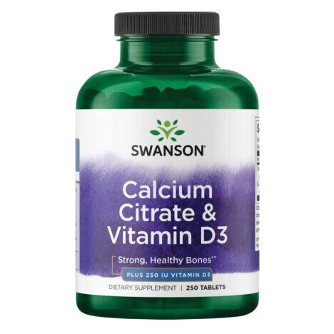 Calcium citrate + Vitamin D3 250 Tablete Swanson